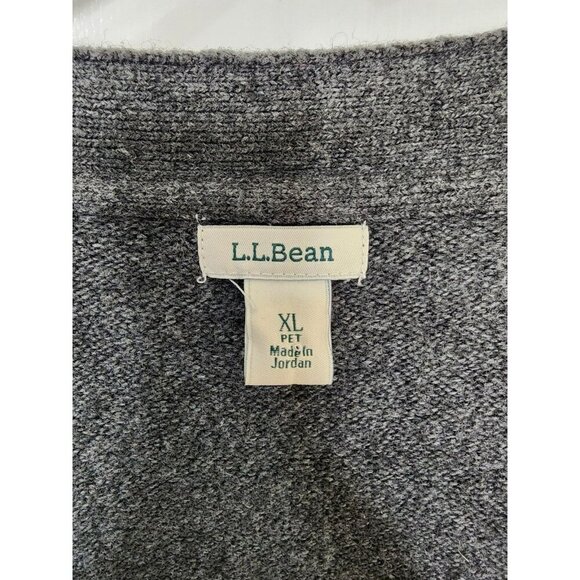 LL Bean Women's Essential Sweater Cocoon Cardigan Button Up Gray Size XL Pet - Picture 3 of 4